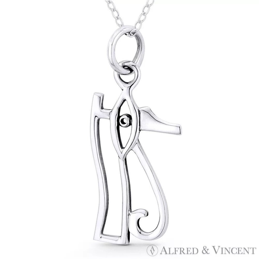 Eye of Horus Egyptian Luck Charm Pendant in .925 Sterling Silver